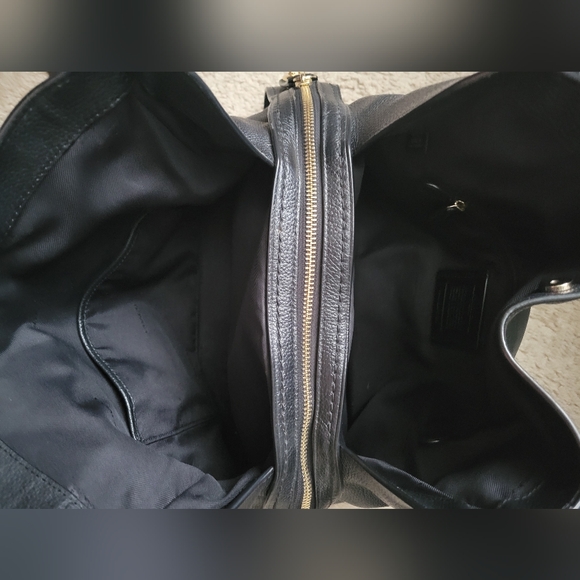 Coach Edie Black Pebbled Leather Shoulder Bag #57125 - Picture 5 of 7